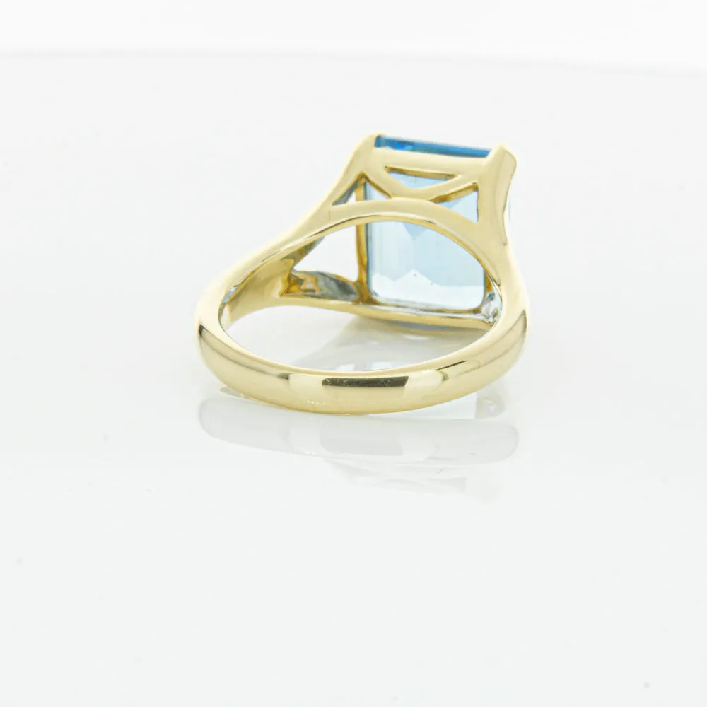 14ct Yellow Gold Blue Topaz Verona Ring