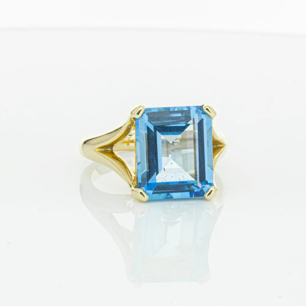 14ct Yellow Gold Blue Topaz Verona Ring