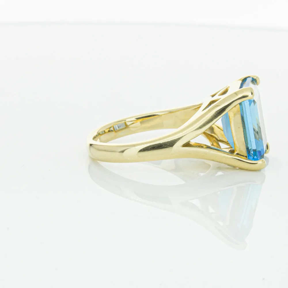 14ct Yellow Gold Blue Topaz Verona Ring