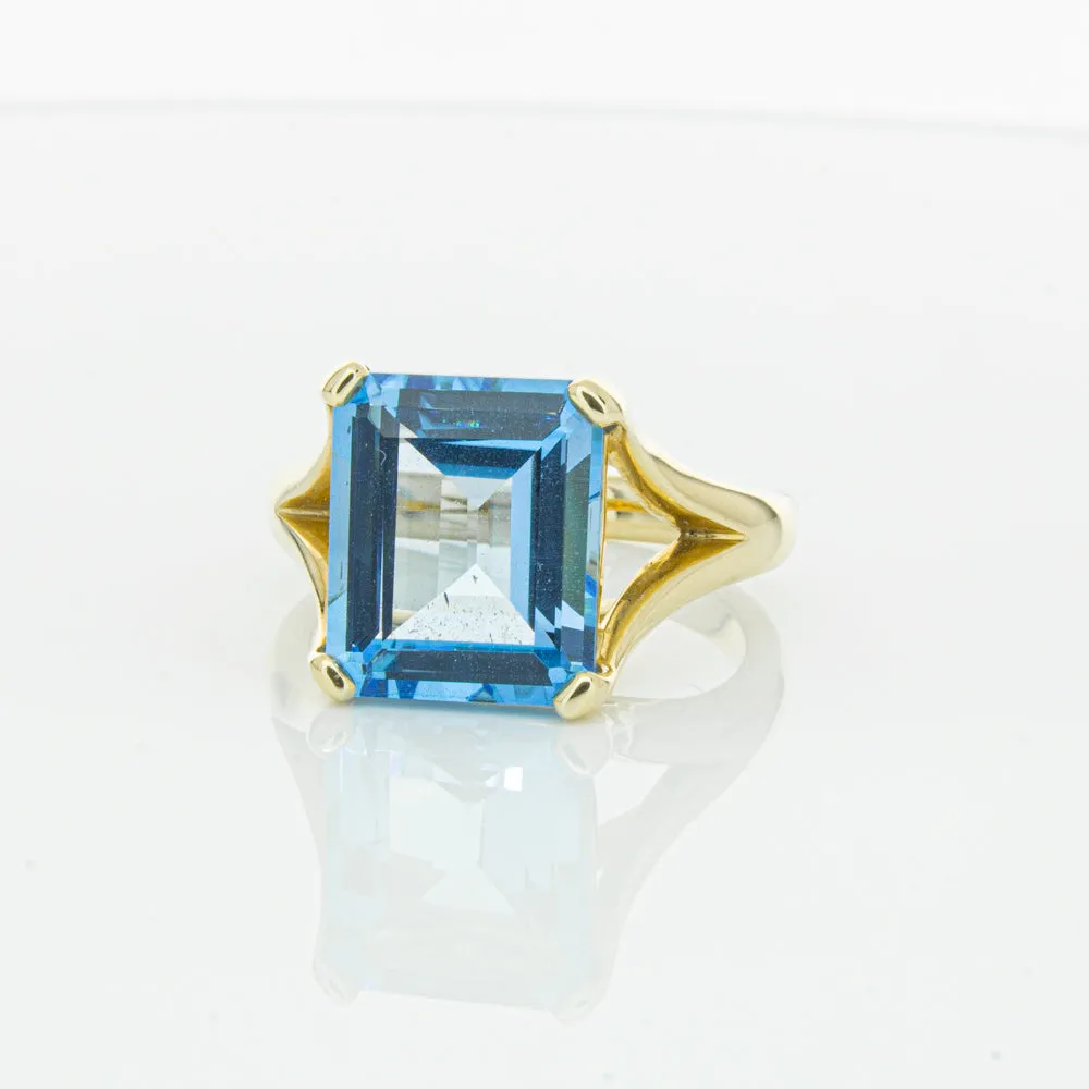 14ct Yellow Gold Blue Topaz Verona Ring