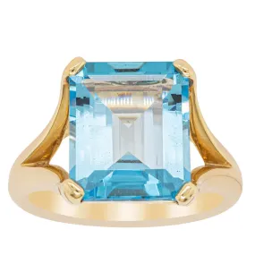 14ct Yellow Gold Blue Topaz Verona Ring