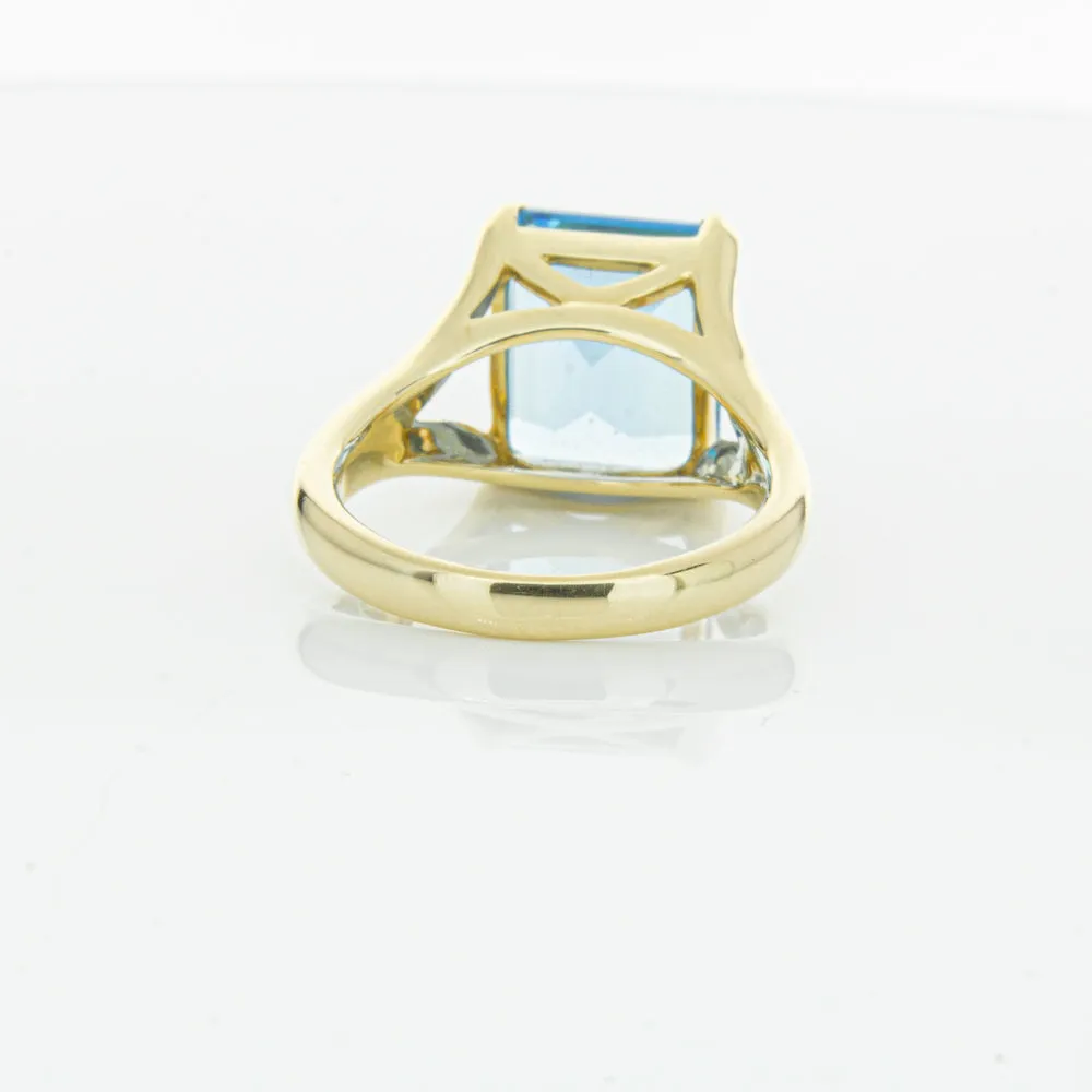 14ct Yellow Gold Blue Topaz Verona Ring