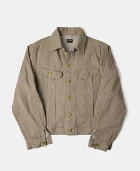 1950s 11.5 oz Sulphur-Dyed Khaki Denim Jacket