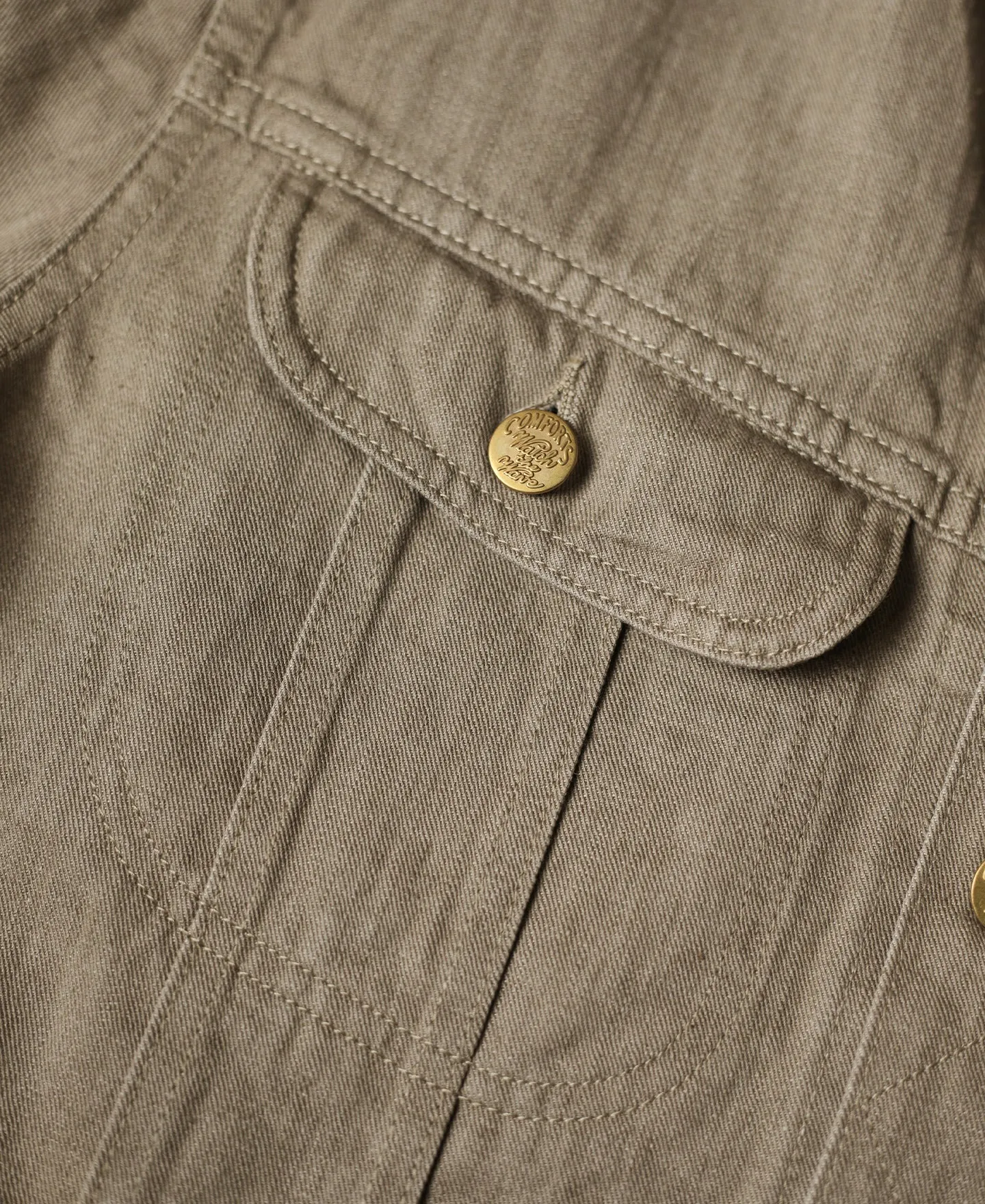 1950s 11.5 oz Sulphur-Dyed Khaki Denim Jacket