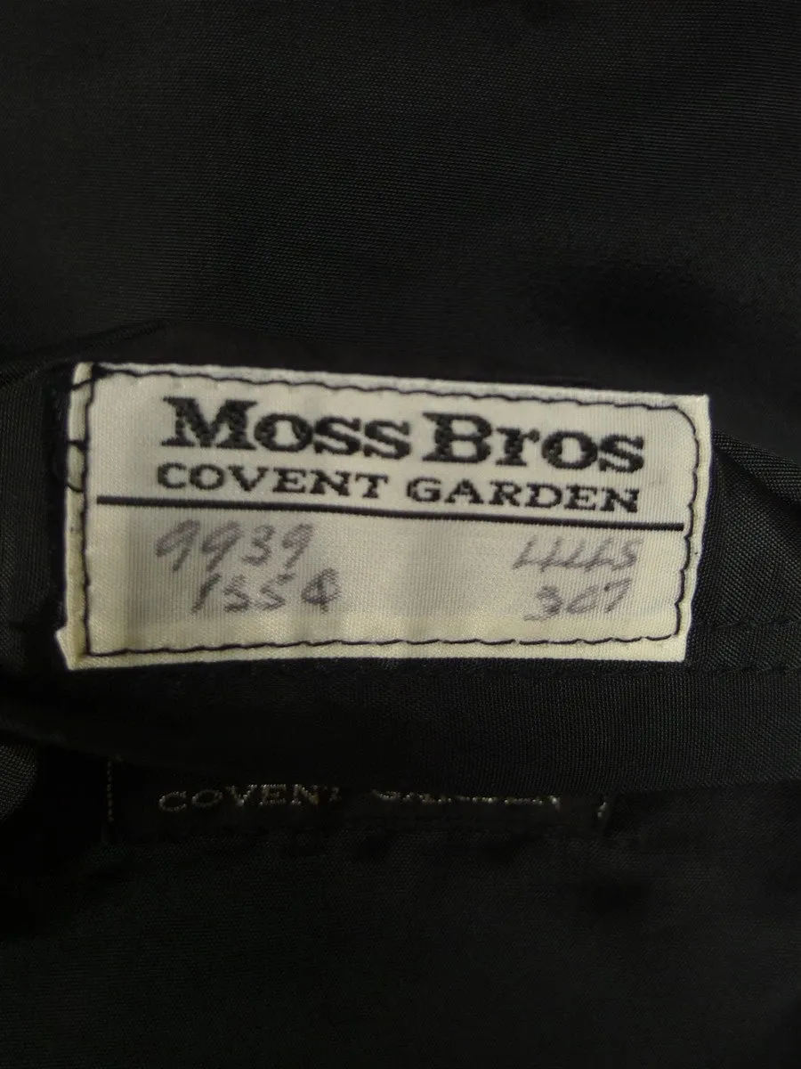 24/0996 immaculate vintage moss bros covent garden black velvet dinner / smoking jacket w/ frogging braid 42 short