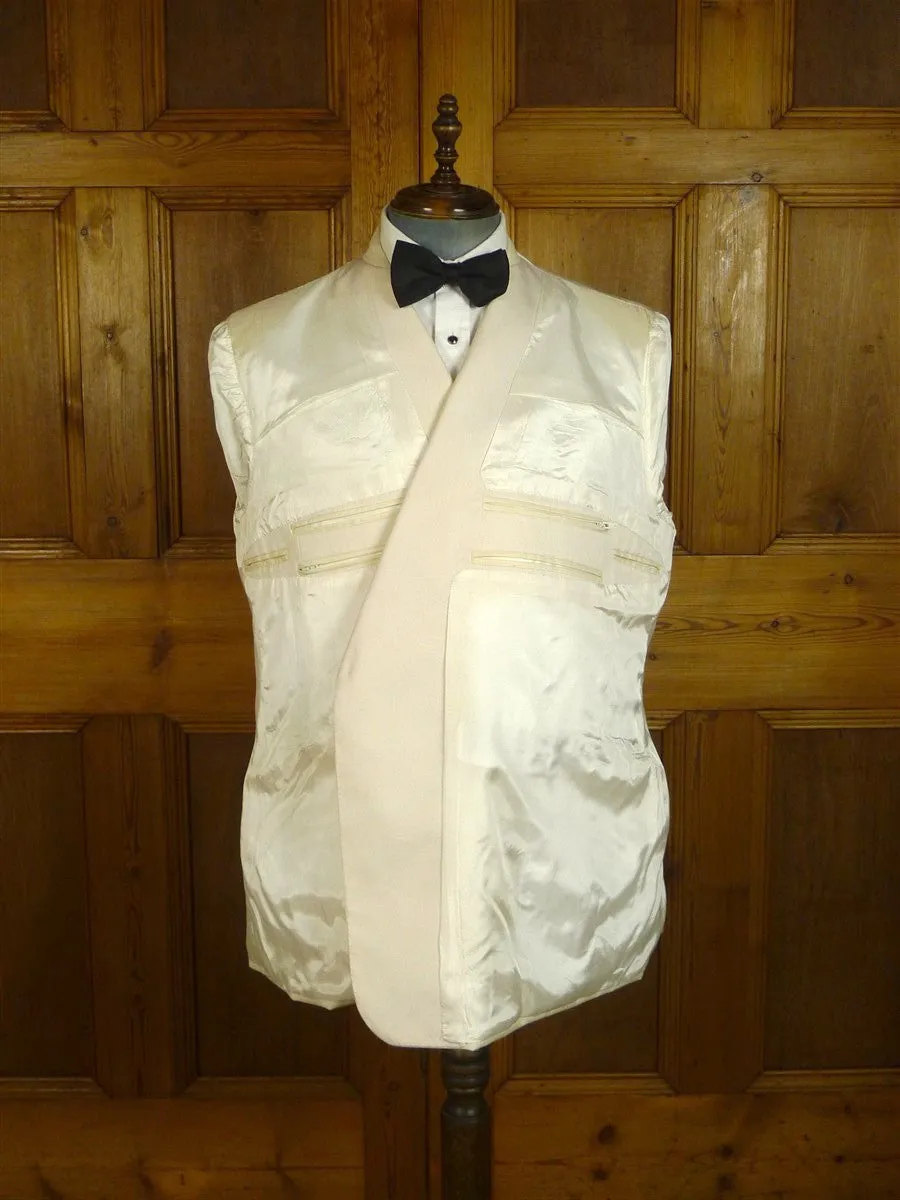 250724/028 immaculate 2020 kent haste savile row bespoke ivory dinner jacket w/ white grosgrain silk facings 50 regular