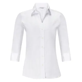 3/4 Sleeve Cotton Blouse - White