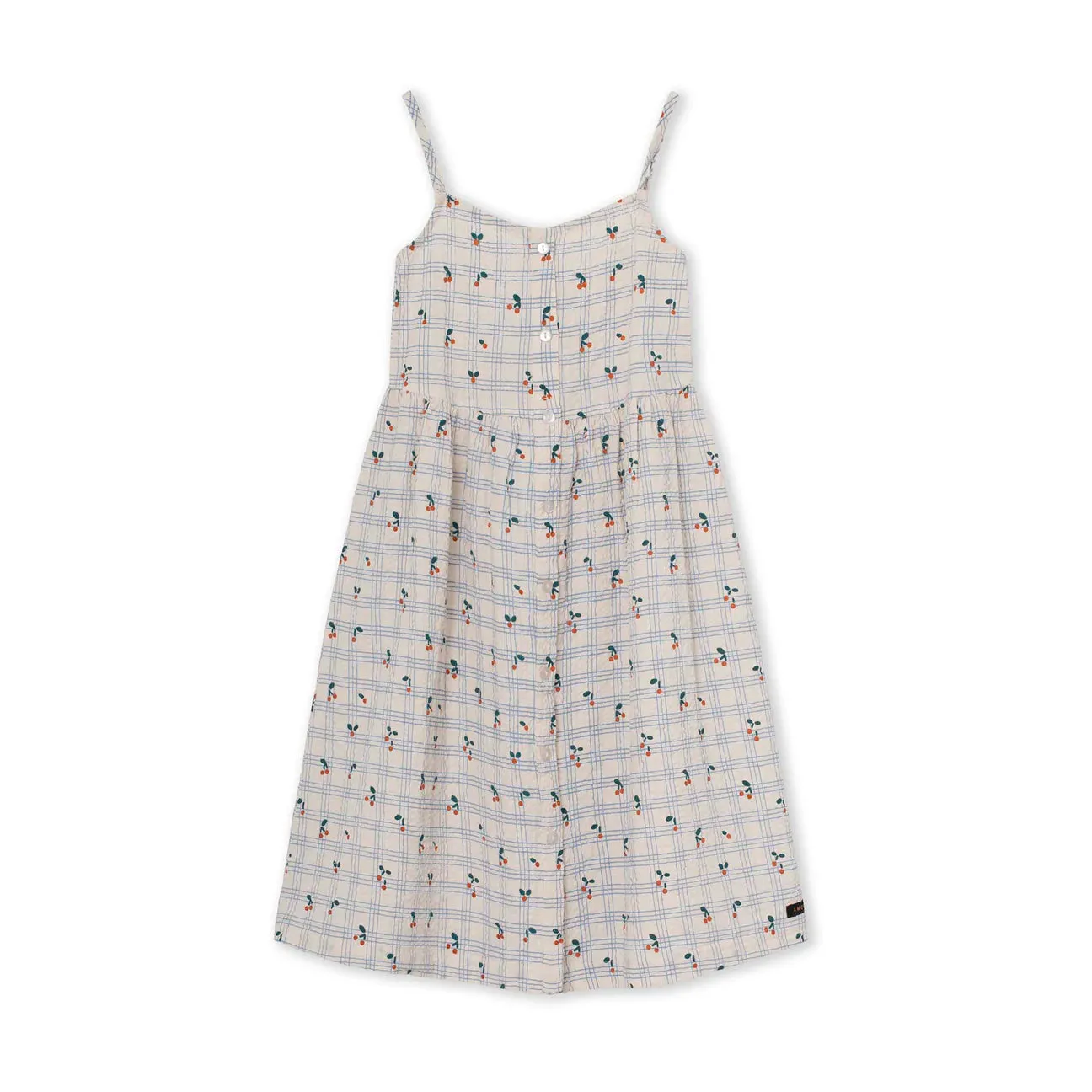 A MONDAY IN COPENHAGEN BOXED CHERRY PRINT STRAP DRESS [FINAL SALE]