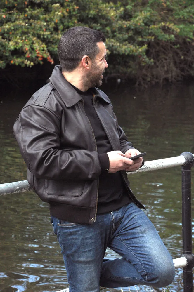 A2 USAAF LEATHER JACKET WITH SIDE POCKETS