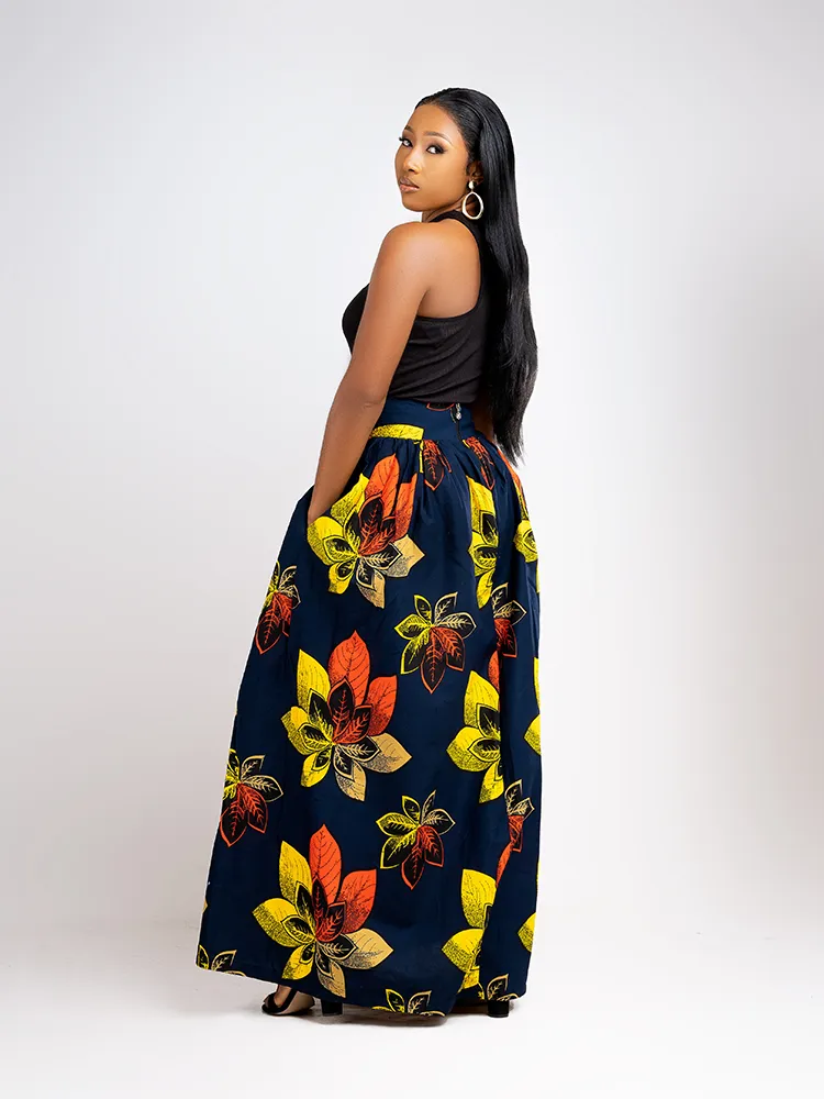 African Print Meava Maxi Skirt