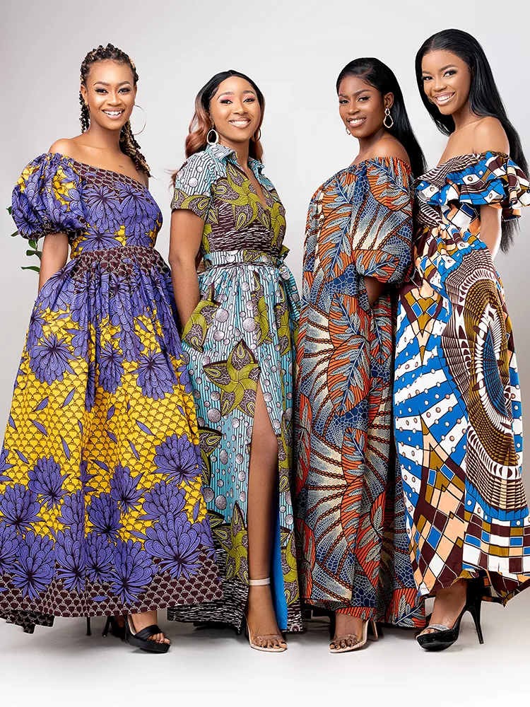 African Print Sunniga single sleeve maxi dress