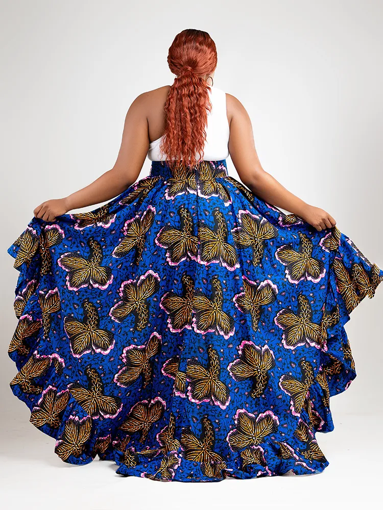 African Print Tiwa Butterfly skirt