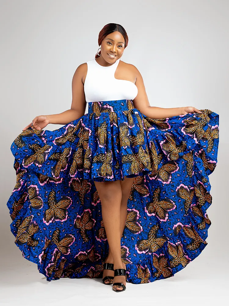 African Print Tiwa Butterfly skirt