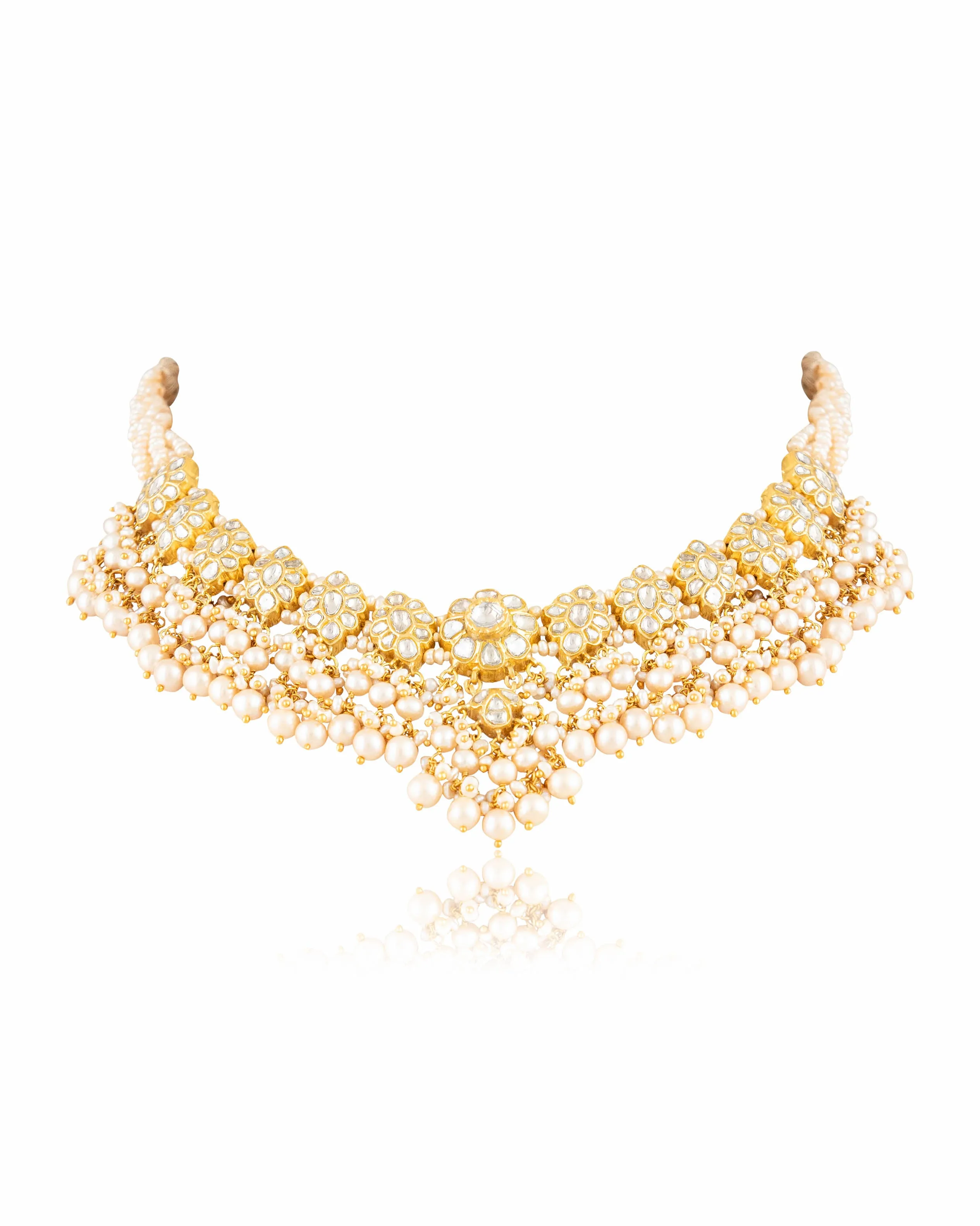 Elegant Akrti Necklace with Tabassum Tops Polki Set – Stunning Designer Jewelry for Special Occasions