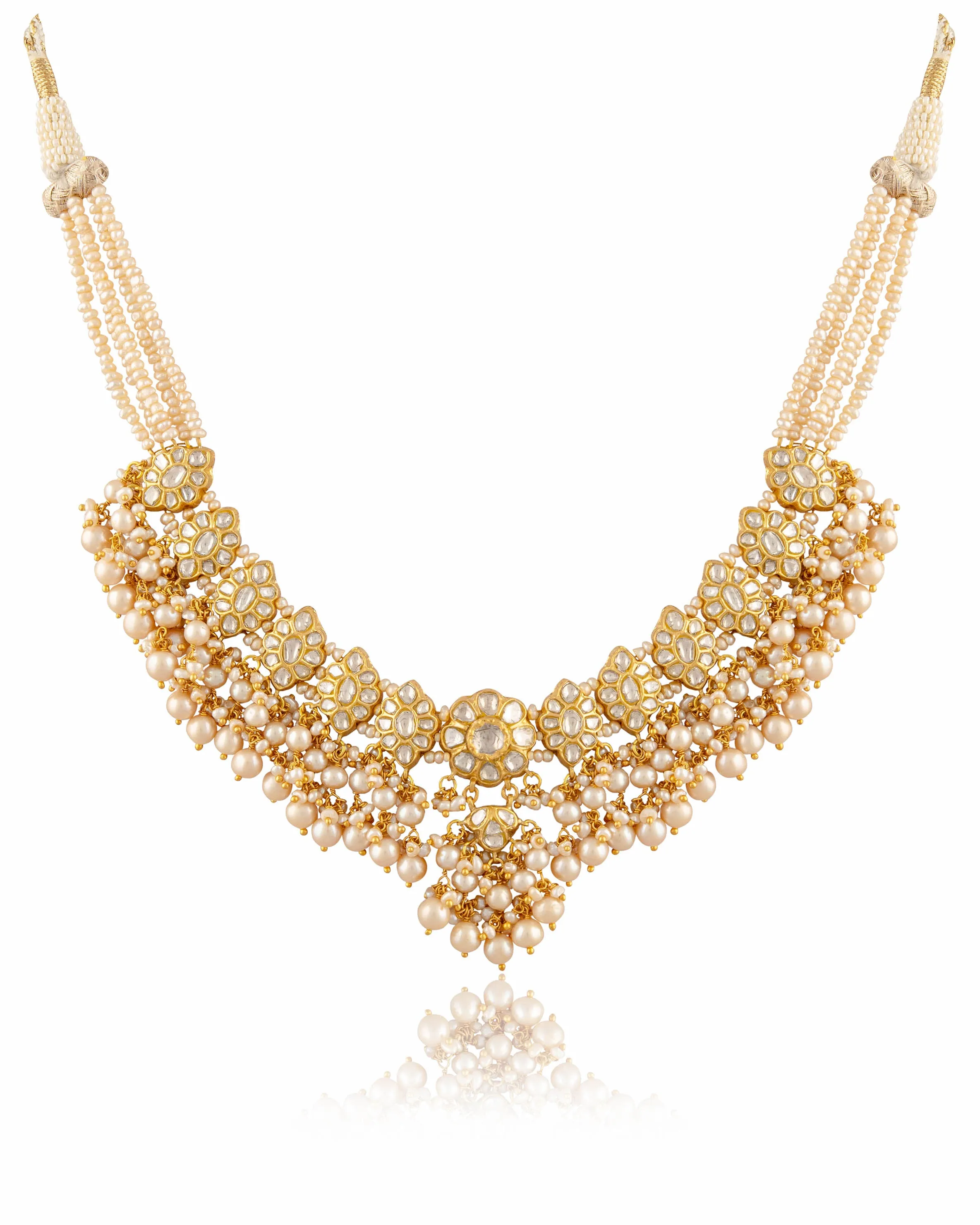 Elegant Akrti Necklace with Tabassum Tops Polki Set – Stunning Designer Jewelry for Special Occasions