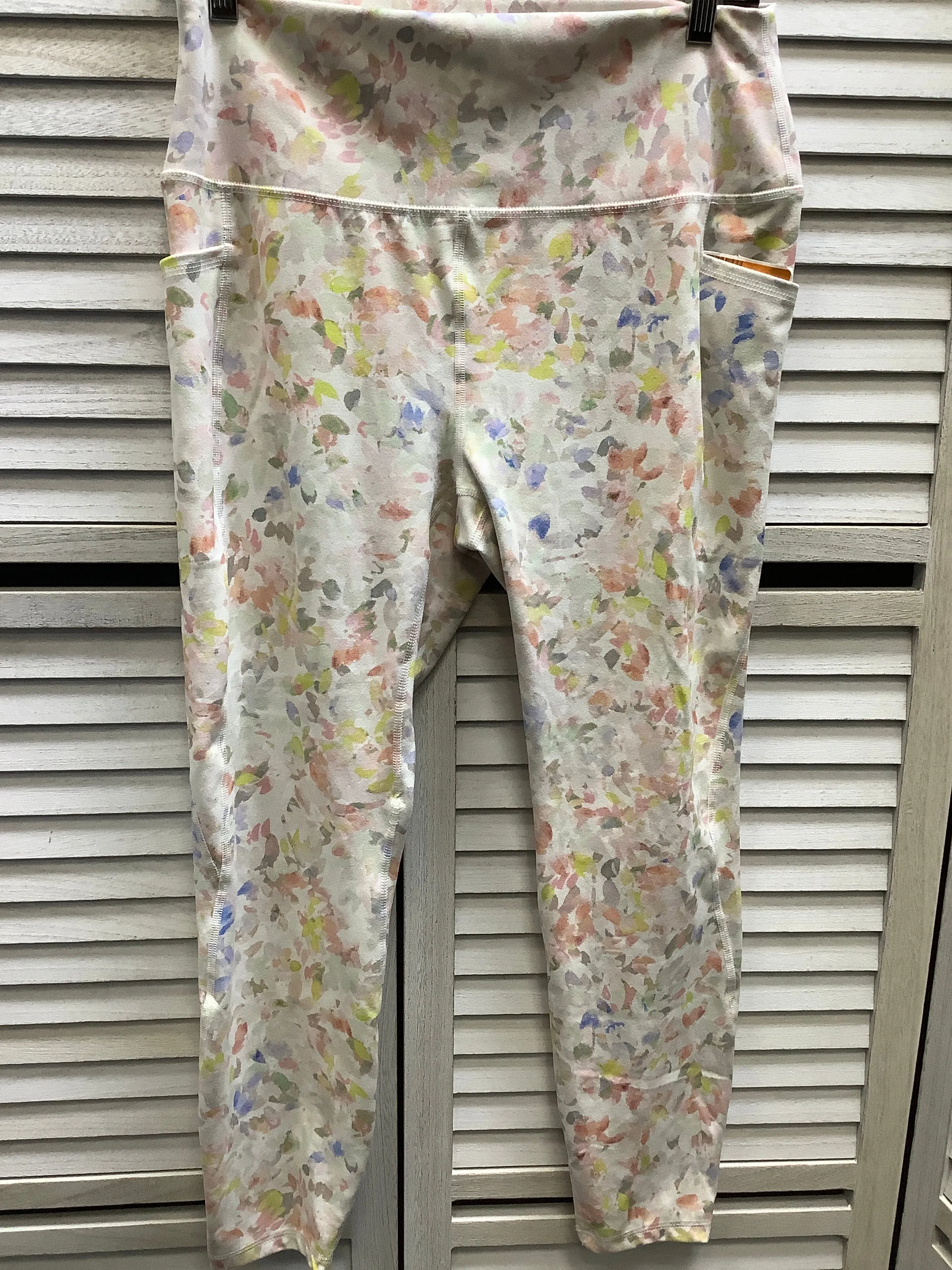 Athletic Leggings By Rbx In Floral Print, Size: Xl