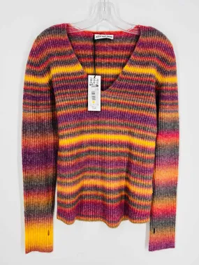 Attic and Barn Size XL Gold/Multi Stripe Ribbed NEW Designer Sweater