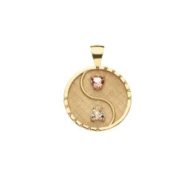 BALANCE JW Small Pendant Coin in 14k with Stones