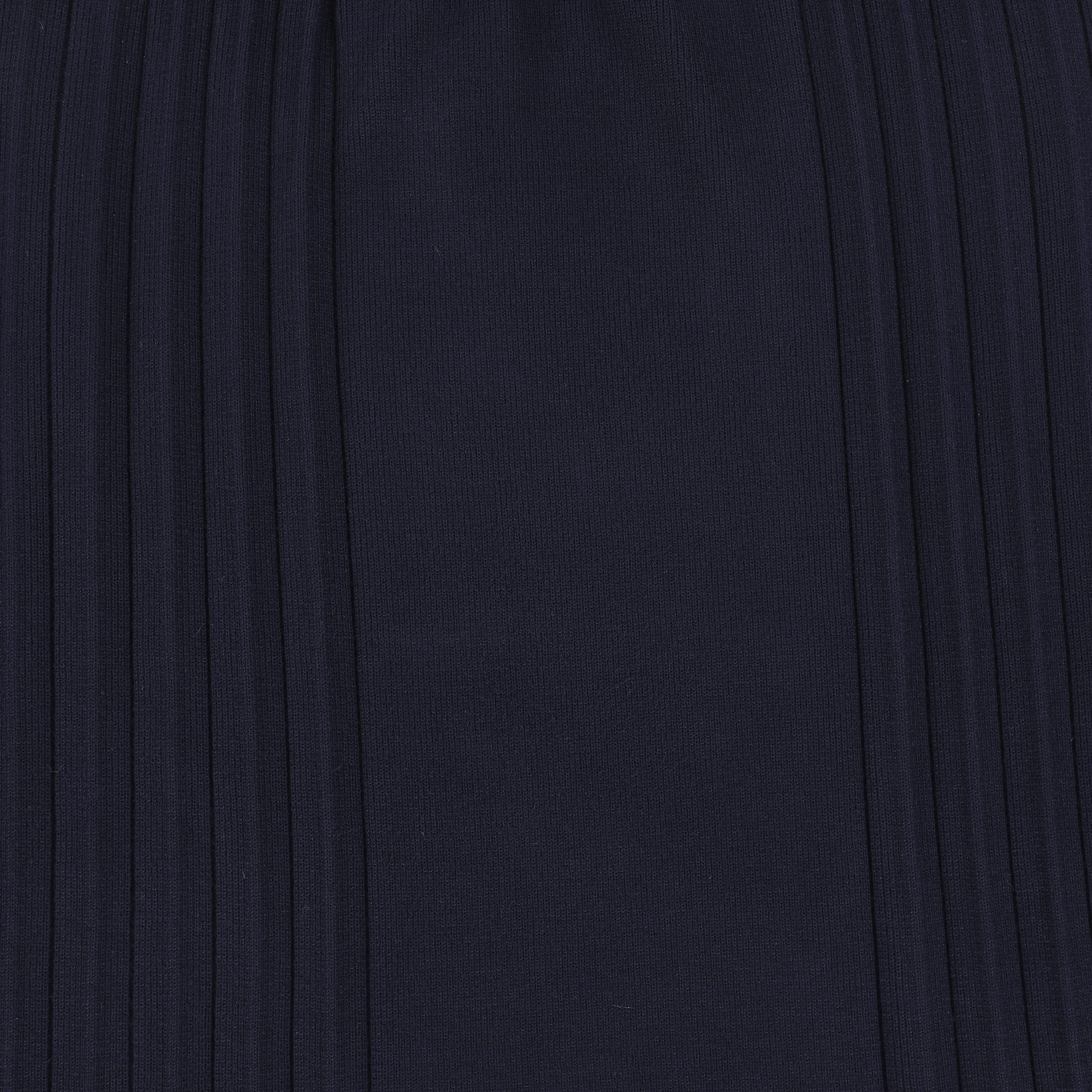 Bamboo Navy Knit Pleated Detail Skirt