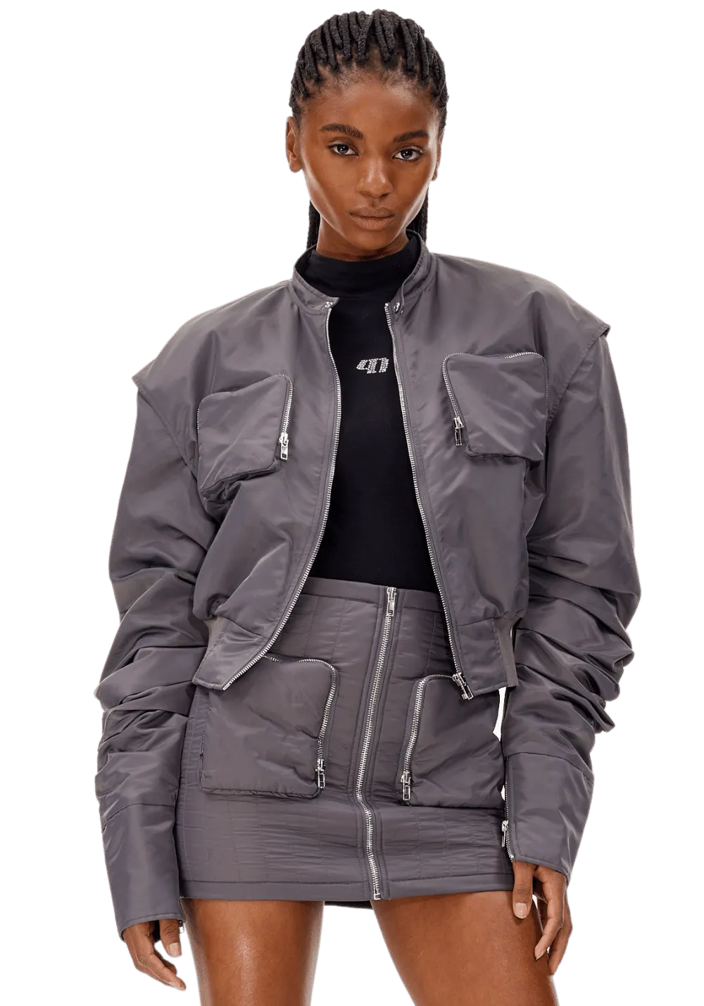 Bell Sleeve Bomber Jacket