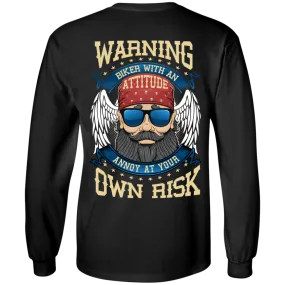 Biker With An Attitude Long Sleeves