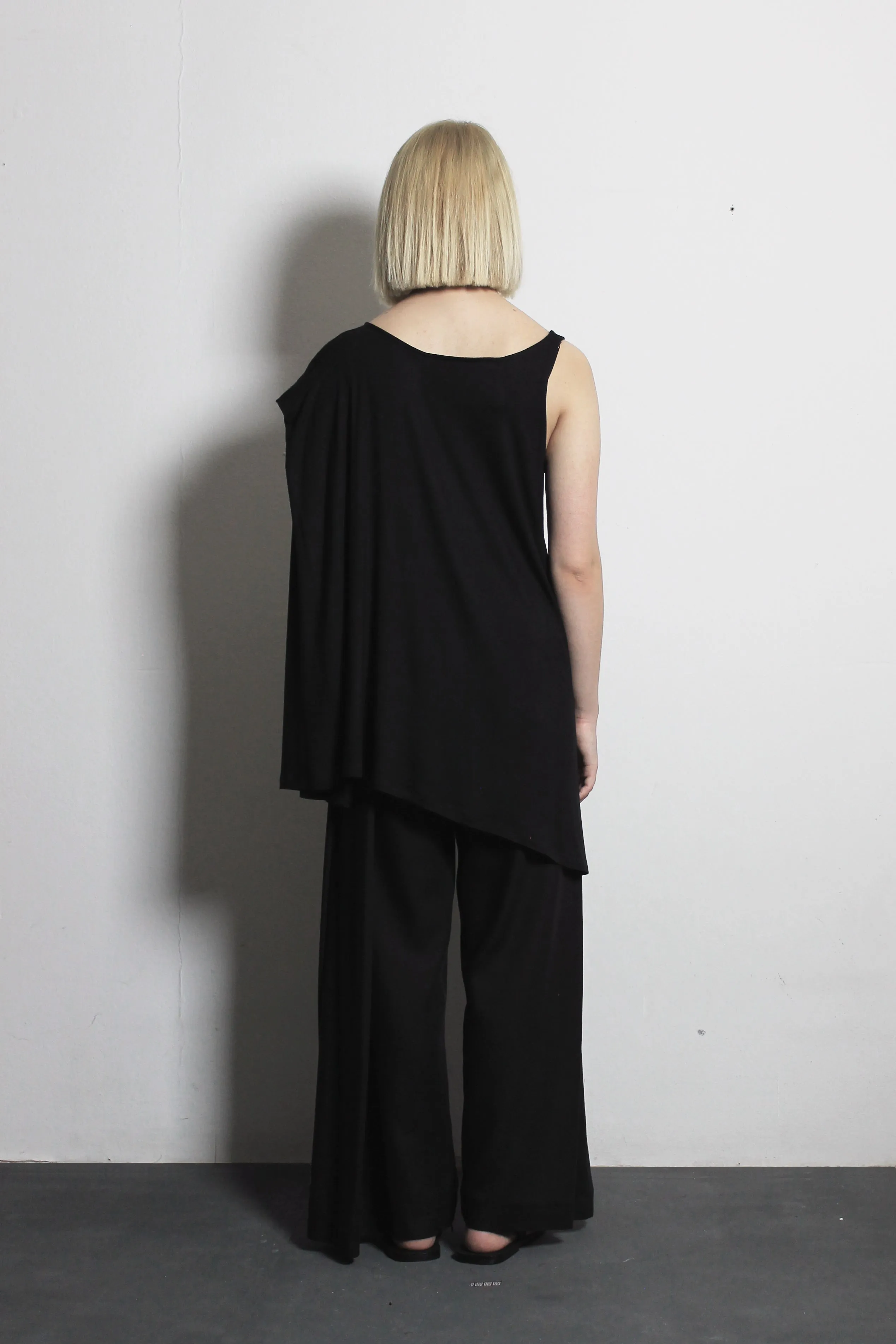 Black Asymmetric T-shirt