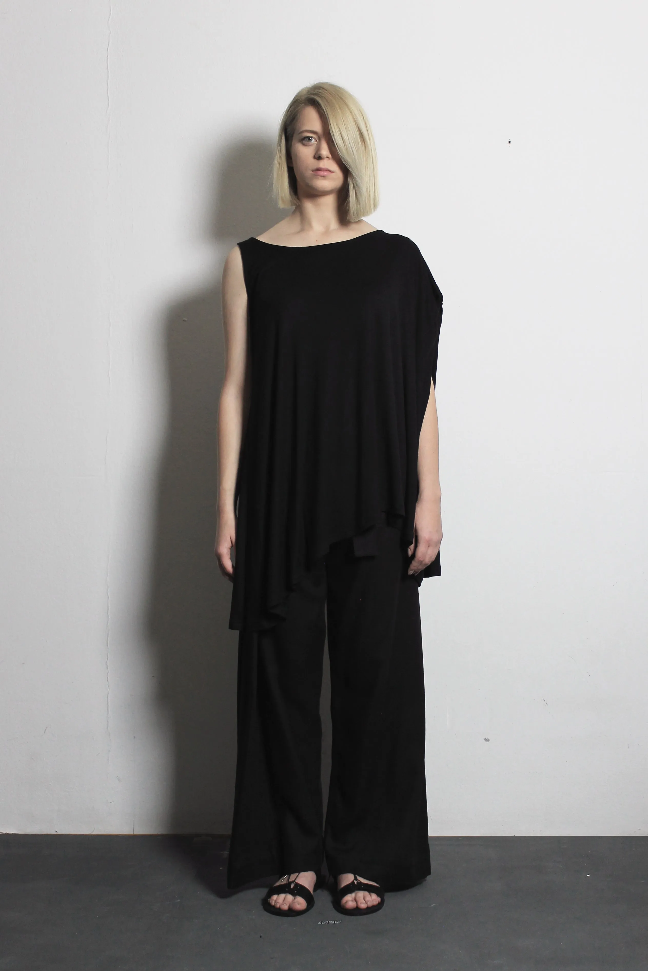 Black Asymmetric T-shirt