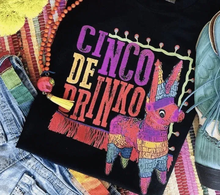 Black Cinco De Drinko Tee