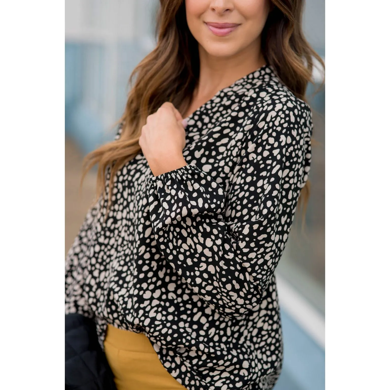 Black Dottie Blouse