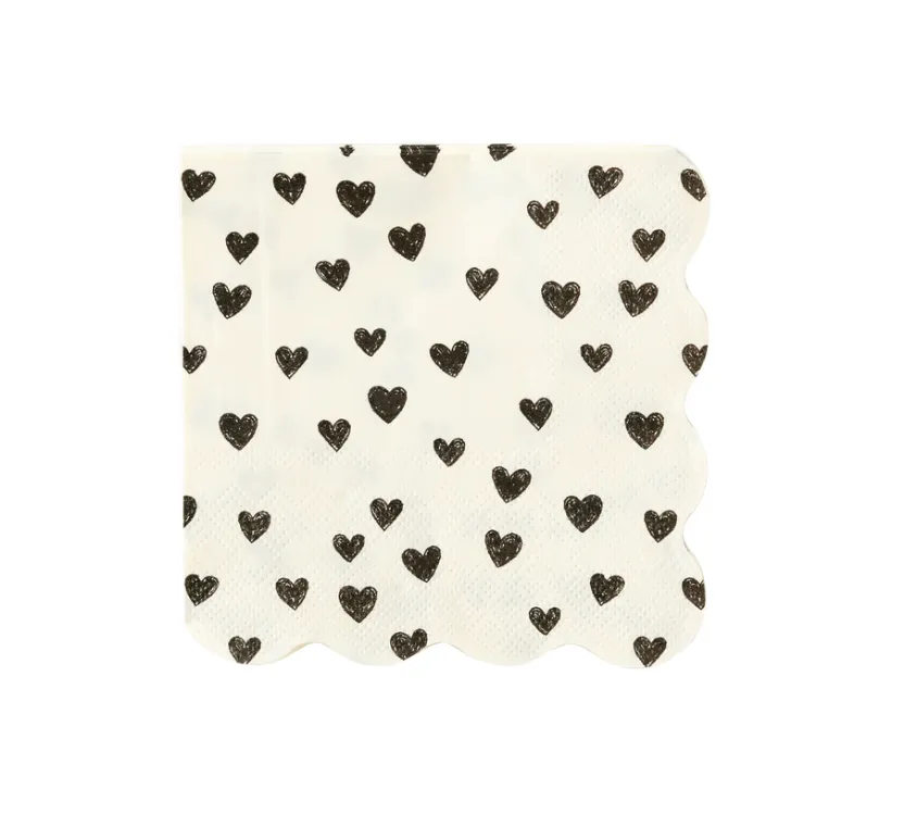 Black Hearts Napkin