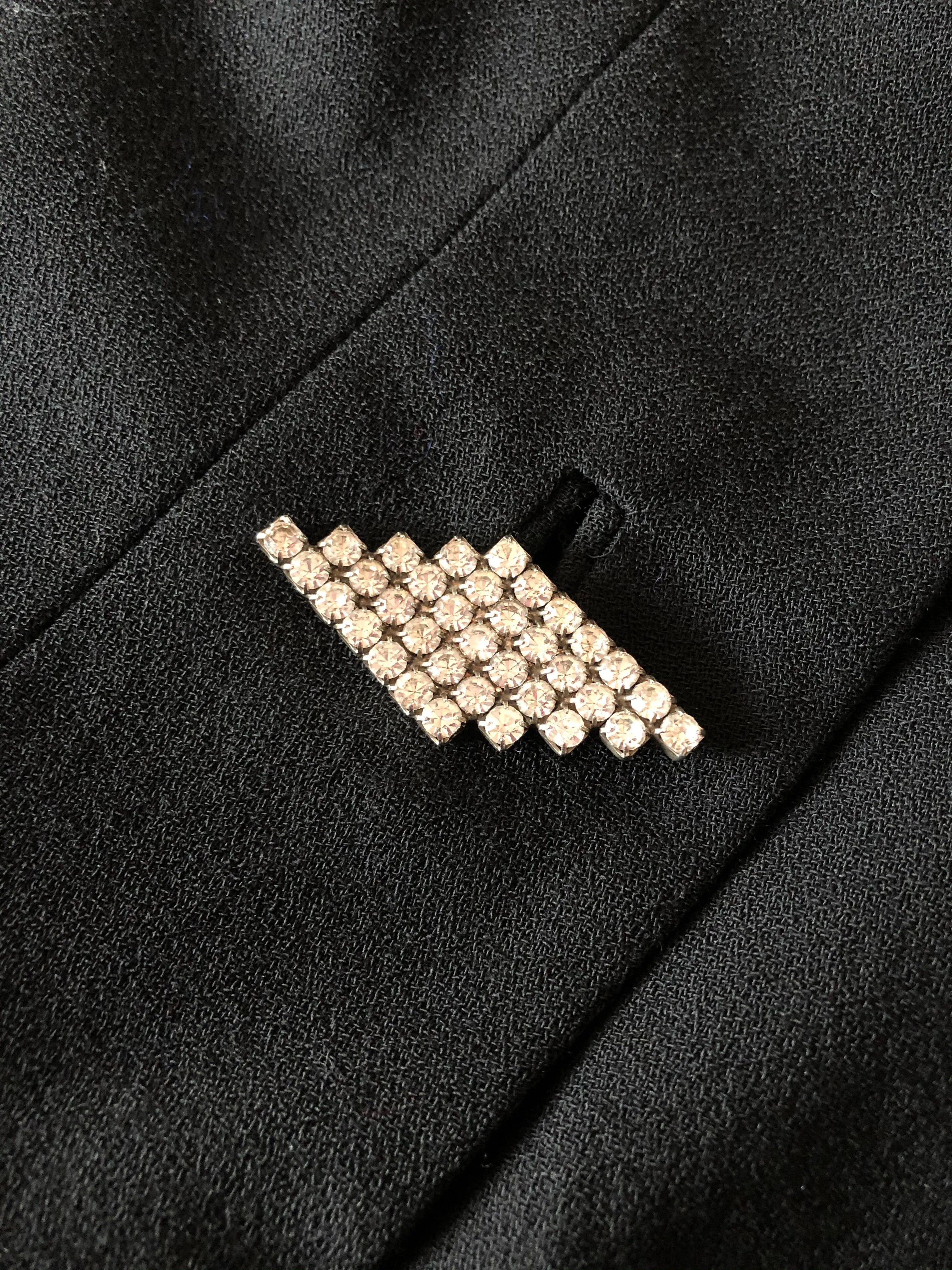 Black Jacket Rhinestones Buttons