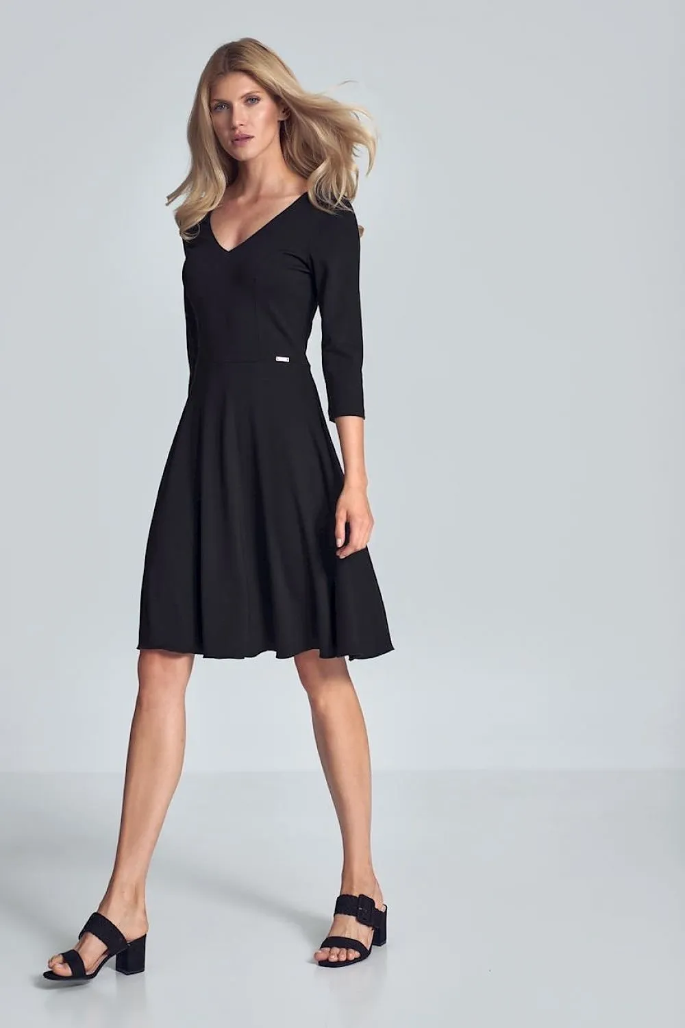 Black Midi Cocktail Dress  Figl