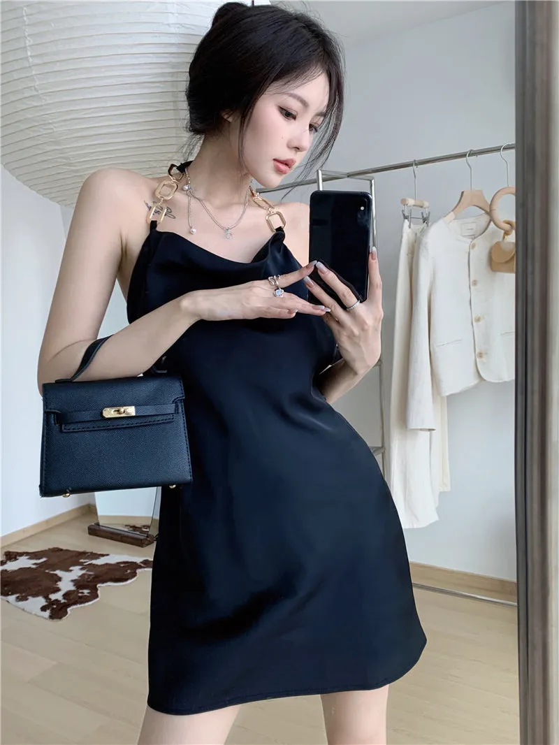 Black strap dress  KF70285