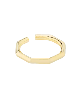 Bo Hex Ring 18ct Gold Plated