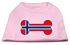 Bone Shaped Norway Flag Screen Print Shirts Light Pink S (10)