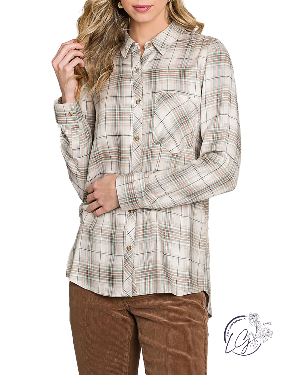 Bright & Fun Plaid Button Down