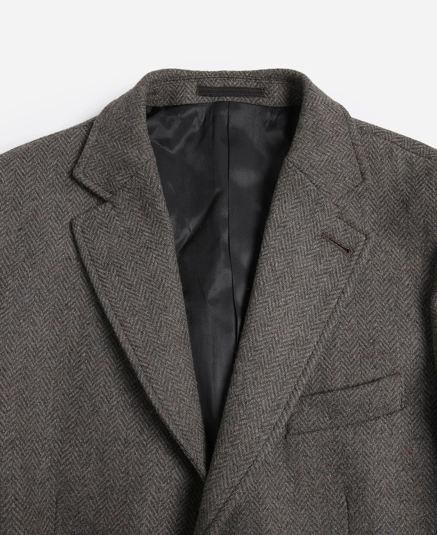 Brown Herringbone Tweed Blazer