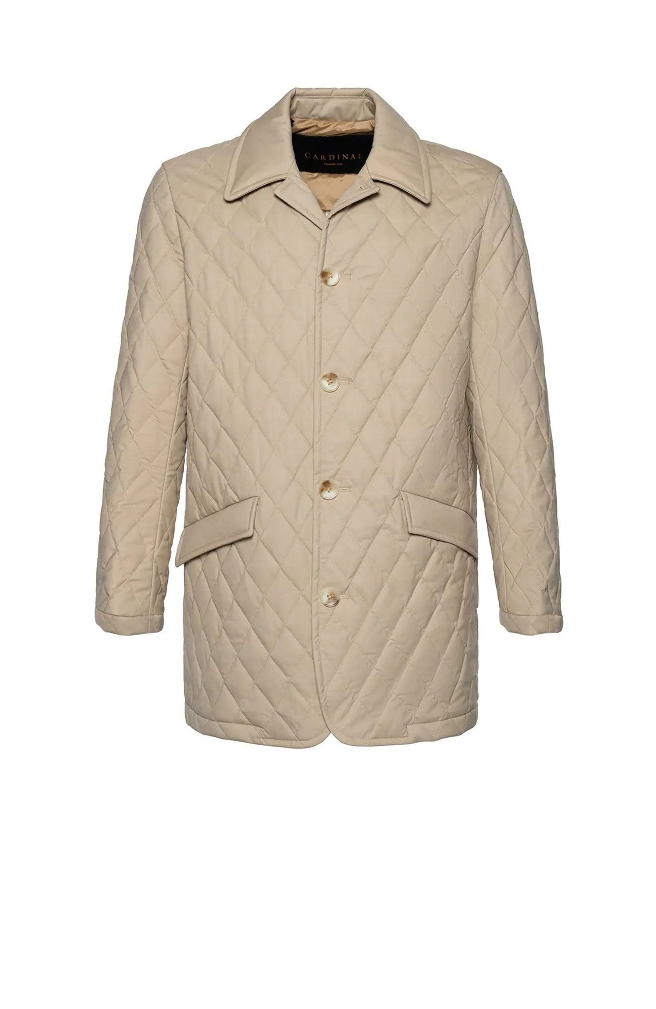 BYRON TAN DIAMOND QUILTED CARCOAT