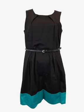 Calvin Klein Classy Belted Colour Block Work Dress Size 12