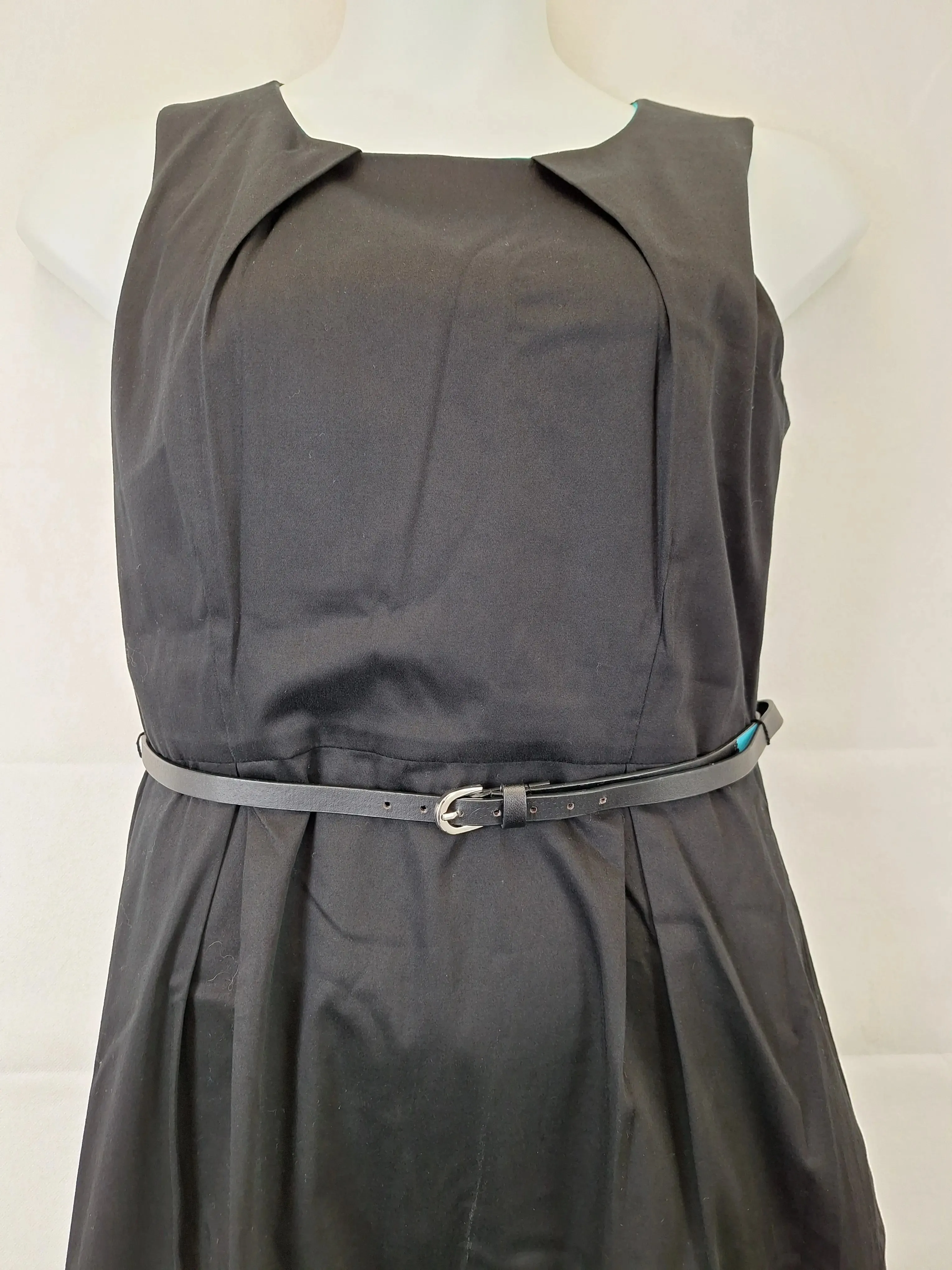 Calvin Klein Classy Belted Colour Block Work Dress Size 12