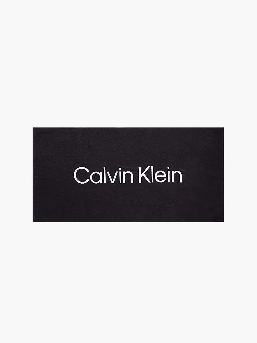 CALVIN KLEIN Organic Cotton Beach Towel Black