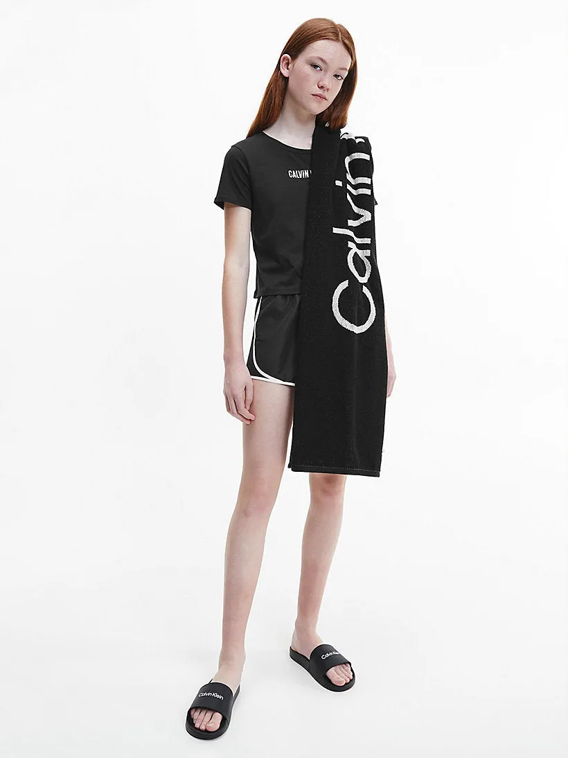 CALVIN KLEIN Organic Cotton Beach Towel Black