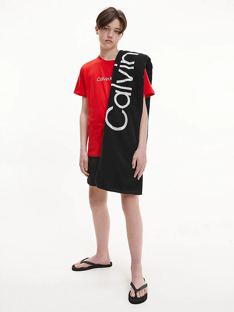 CALVIN KLEIN Organic Cotton Beach Towel Black