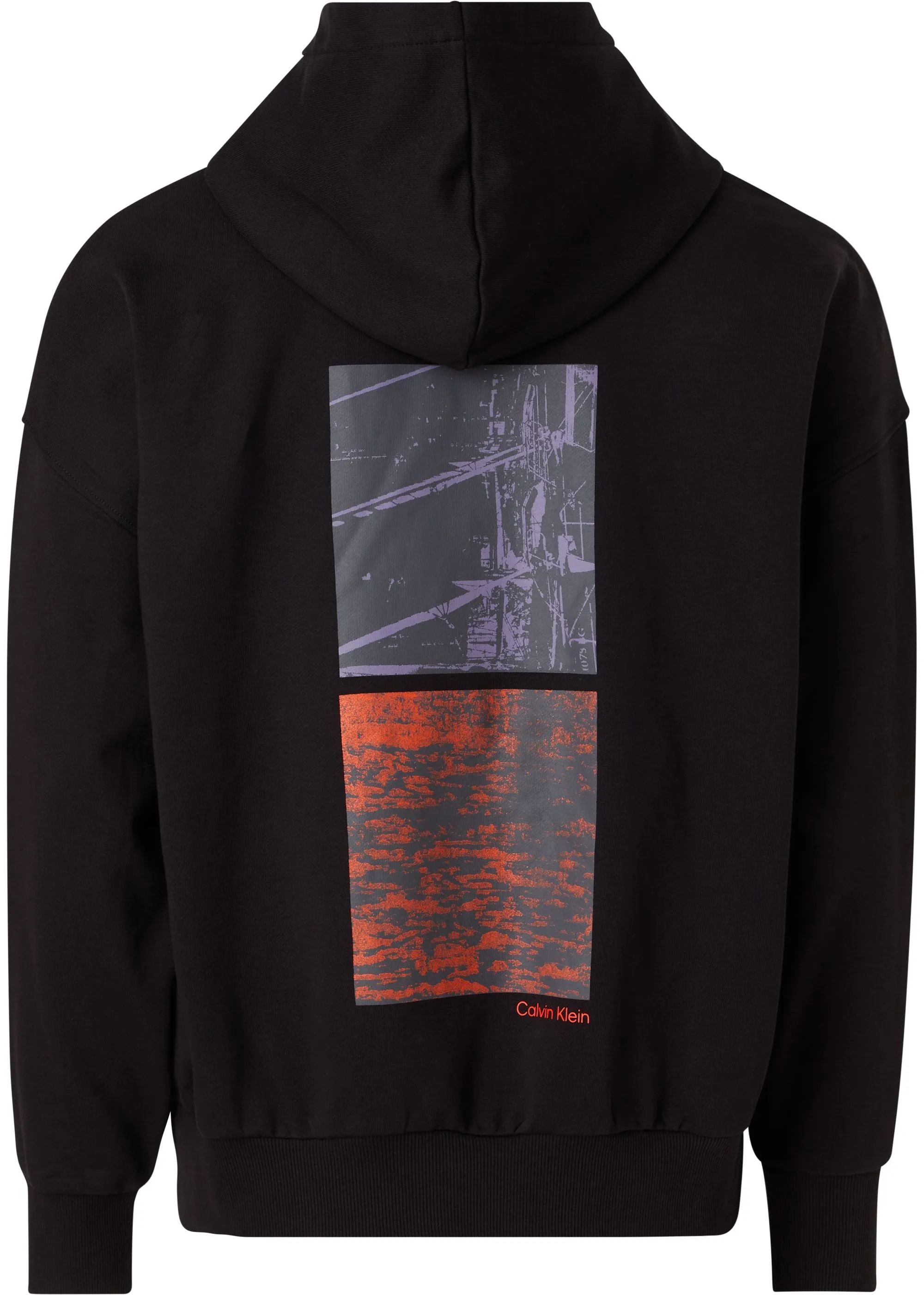 Calvin Klein Photo Back Print Black Hood Black