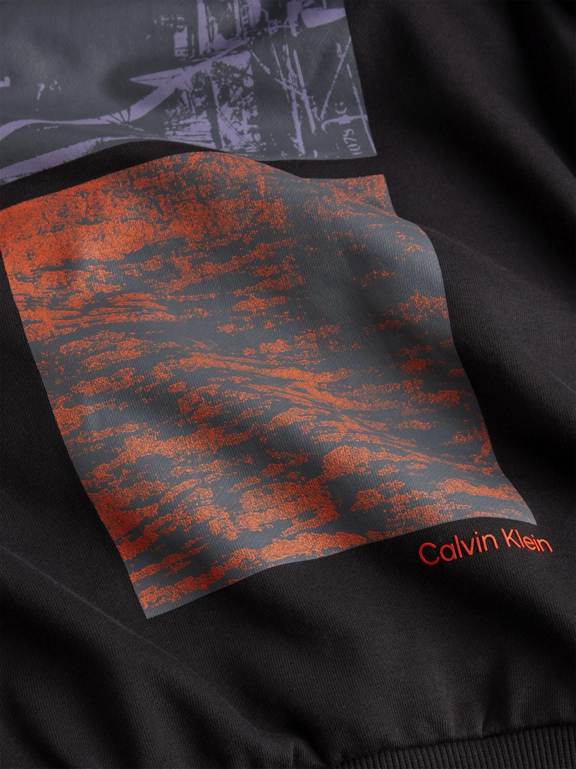 Calvin Klein Photo Back Print Black Hood Black