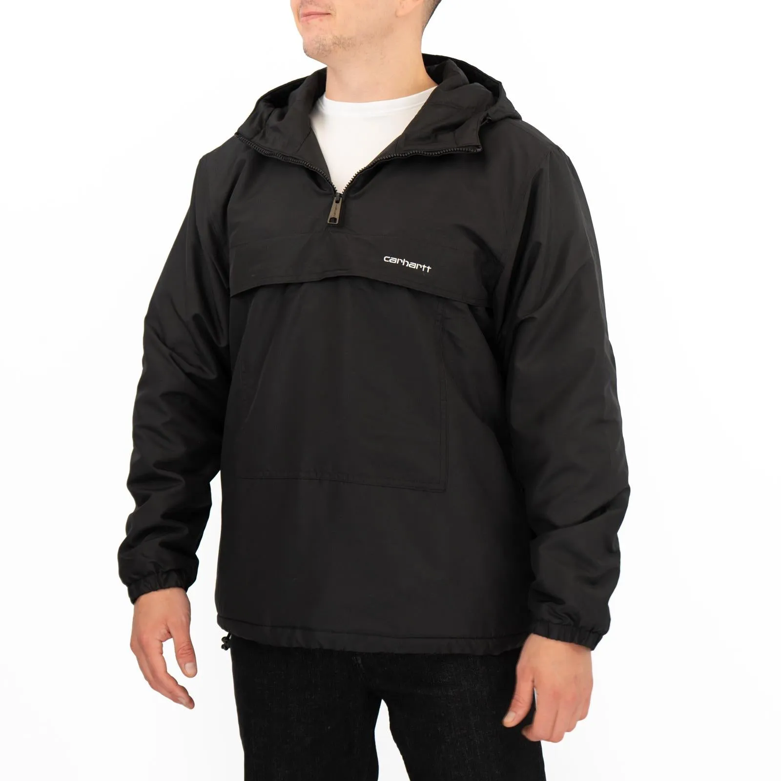 Carhartt WIP Mens Windbreaker Jackets WINTER Fleece Lined Pullover Black