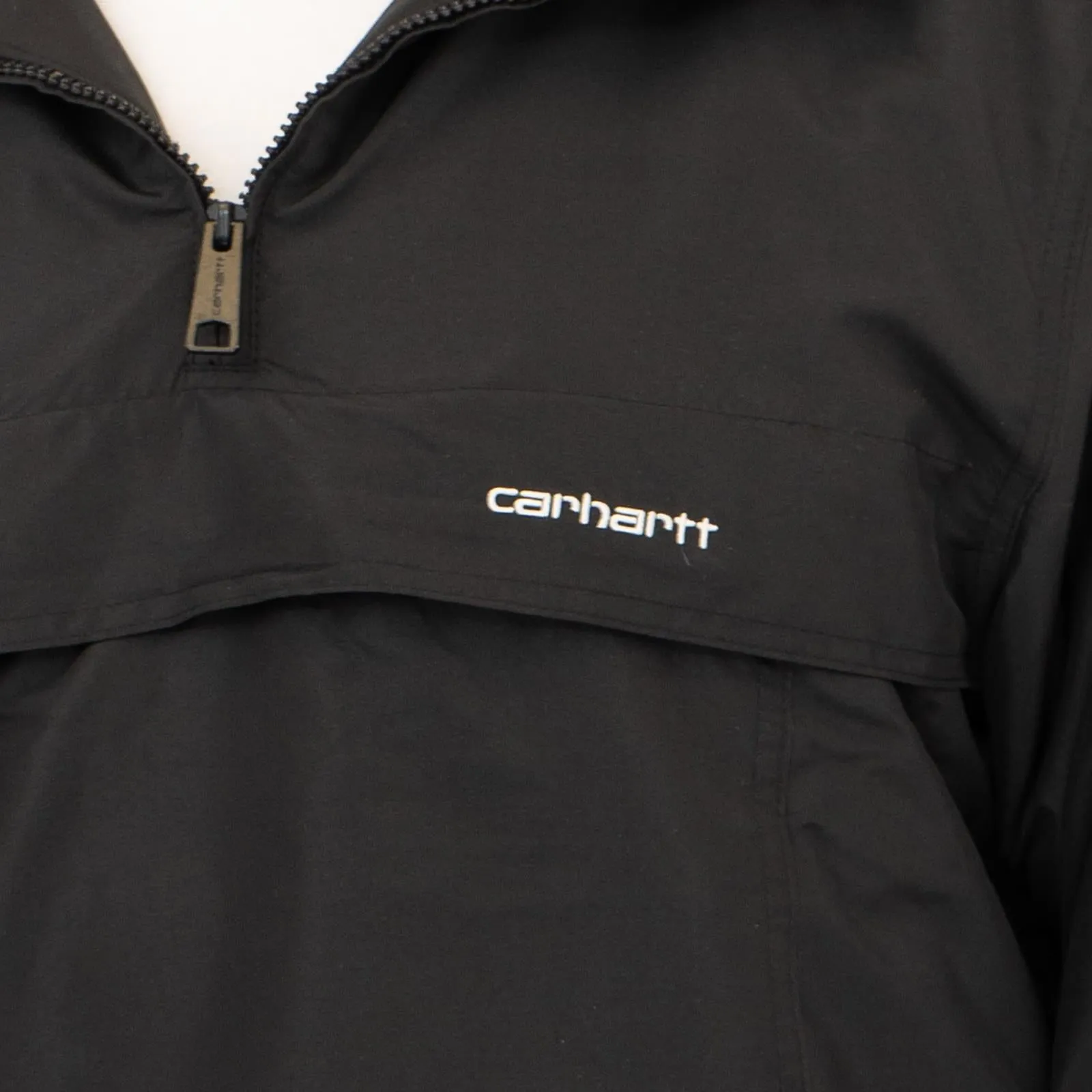 Carhartt WIP Mens Windbreaker Jackets WINTER Fleece Lined Pullover Black