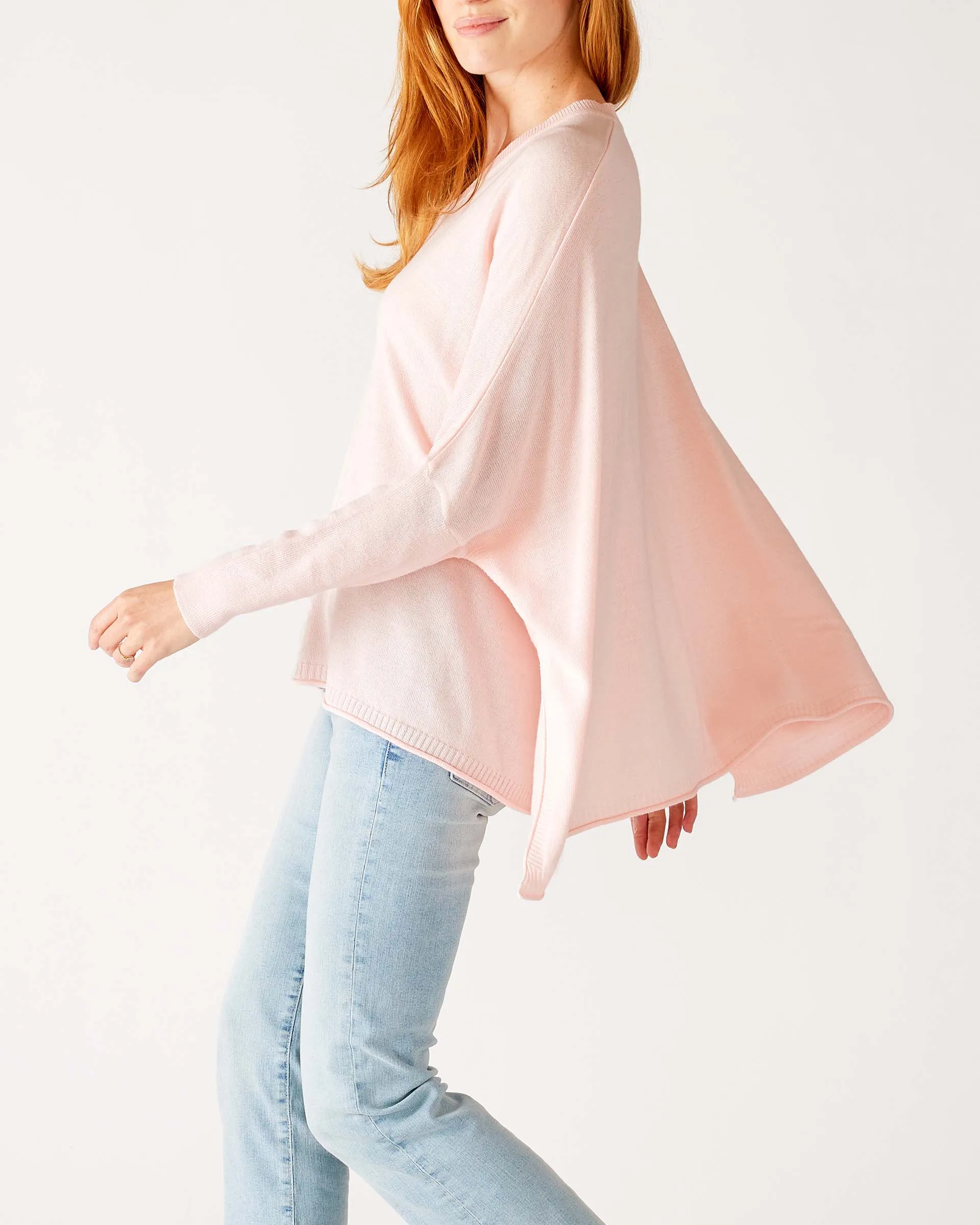 Catalina V-Neck Sweater in Sorbet Pink