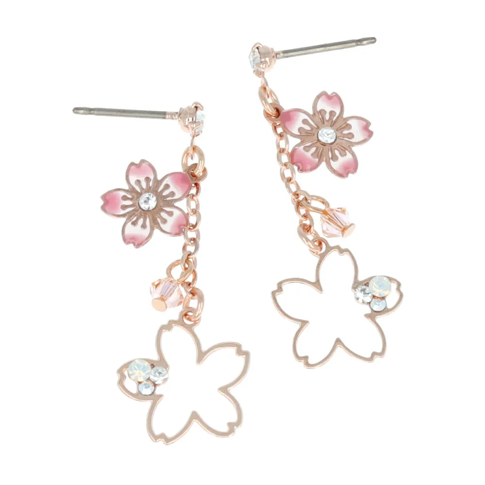 Cherry Blossom Chain Earrings