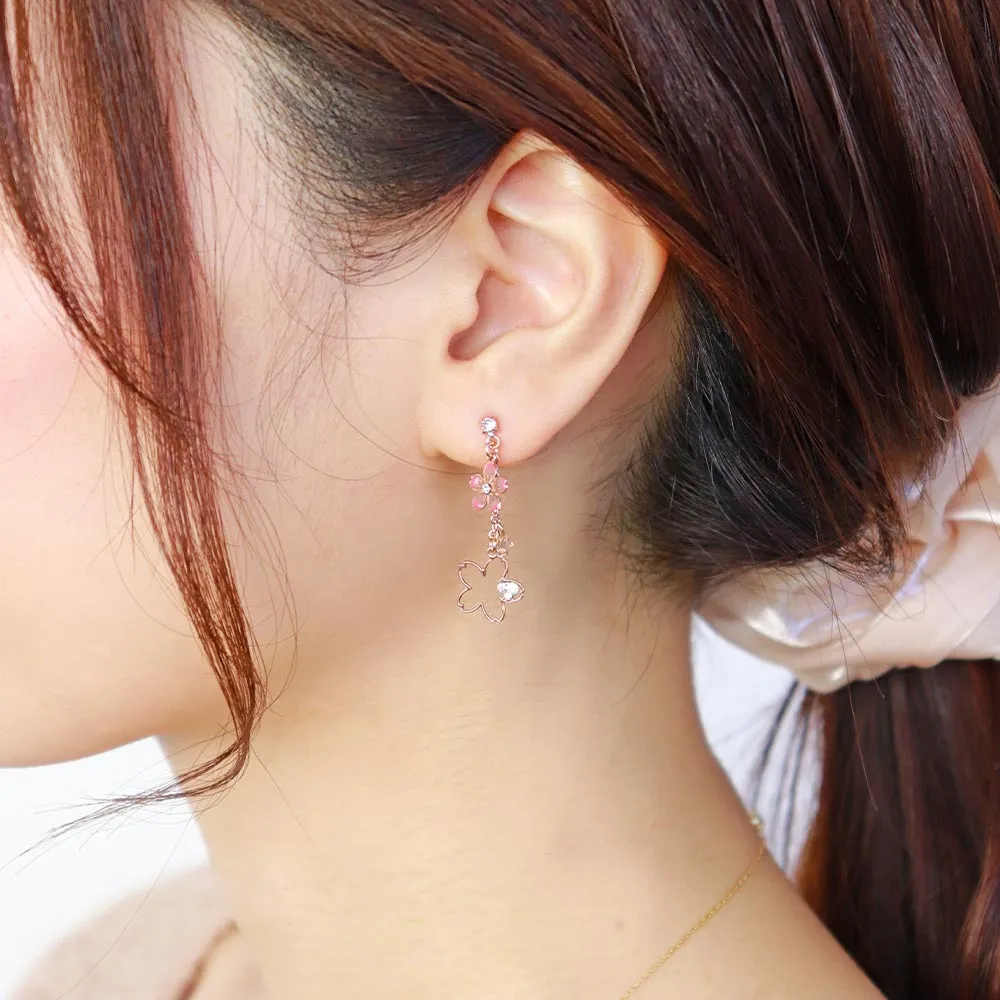 Cherry Blossom Chain Earrings